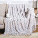 Summer air conditioning blanket knitting blanket thousand bird pattern tassel sofa blanket small blanket bed tail American wool nap blanket 