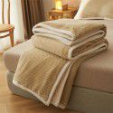 Nordic solid color double-layer blanket thickened cashmere blanket winter sheets flannel nap sofa gift blanket 
