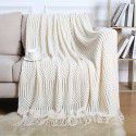 Summer air conditioning blanket knitting blanket thousand bird pattern tassel sofa blanket small blanket bed tail American wool nap blanket 