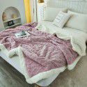 Taff cashmere jacquard lamb wool blanket double-layer composite cross-border AB version sofa blanket decorative blanket thickened blanket blanket 
