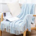 Summer air conditioning blanket knitting blanket thousand bird pattern tassel sofa blanket small blanket bed tail American wool nap blanket 