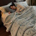 Winter single-layer thickened milk wool blanket double-sided flannel blanket quilt sheet multi-function blanket air conditioning blanket 
