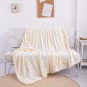 Cross border direct supply tassel ball blanket sofa dormitory blanket gift air conditioning blanket flange color solid wholesale 