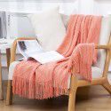 Summer air conditioning blanket knitting blanket thousand bird pattern tassel sofa blanket small blanket bed tail American wool nap blanket 