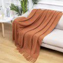 Summer air conditioning blanket knitting blanket thousand bird pattern tassel sofa blanket small blanket bed tail American wool nap blanket 