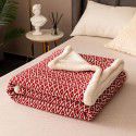 New plush blanket Double layer warm air conditioner nap blanket Multi functional blanket Solid color simple high-grade knitted blanket