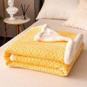 New plush blanket Double layer warm air conditioner nap blanket Multi functional blanket Solid color simple high-grade knitted blanket