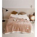 Three layer space capsule milk velvet soybean fiber blanket thickened coral velvet office sofa nap blanket in winter 