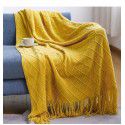 Amazon diamond shaped sofa blanket blanket bed tail blanket knitting cross-border blanket air conditioning blanket tassel nap blanket blanket 