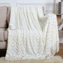 Summer air conditioning blanket knitting blanket thousand bird pattern tassel sofa blanket small blanket bed tail American wool nap blanket 