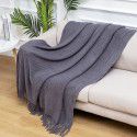 Summer air conditioning blanket knitting blanket thousand bird pattern tassel sofa blanket small blanket bed tail American wool nap blanket 