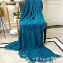 Amazon diamond shaped sofa blanket blanket bed tail blanket knitting cross-border blanket air conditioning blanket tassel nap blanket blanket 