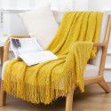 Summer air conditioning blanket knitting blanket thousand bird pattern tassel sofa blanket small blanket bed tail American wool nap blanket 
