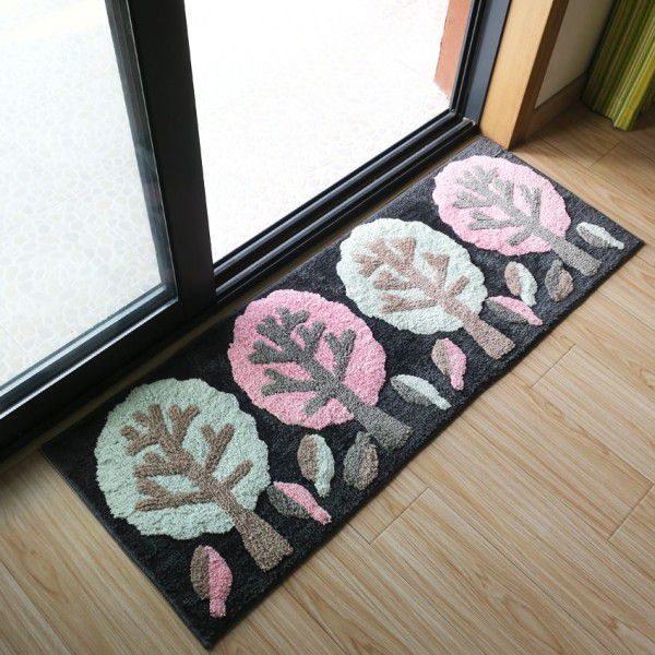 Household pastoral style manual door entry mat living room tea table bedroom bedside carpet sliding door strip carpet floor mat 