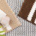 New cationic chenille floor mat bedroom entrance bedside striped carpet bathtub suction bathroom non slip mat 