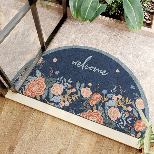 American semi-circular door dust removal floor mat net red silk circle carpet door mat outdoor door anti-skid foot mat household 