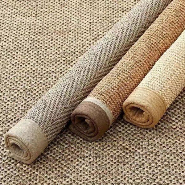 The bedroom is covered with sisal carpet, hand woven linen, living room floor mat, Japanese tea table, tea art tatami floor mat