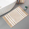 New cationic chenille floor mat bedroom entrance bedside striped carpet bathtub suction bathroom non slip mat 
