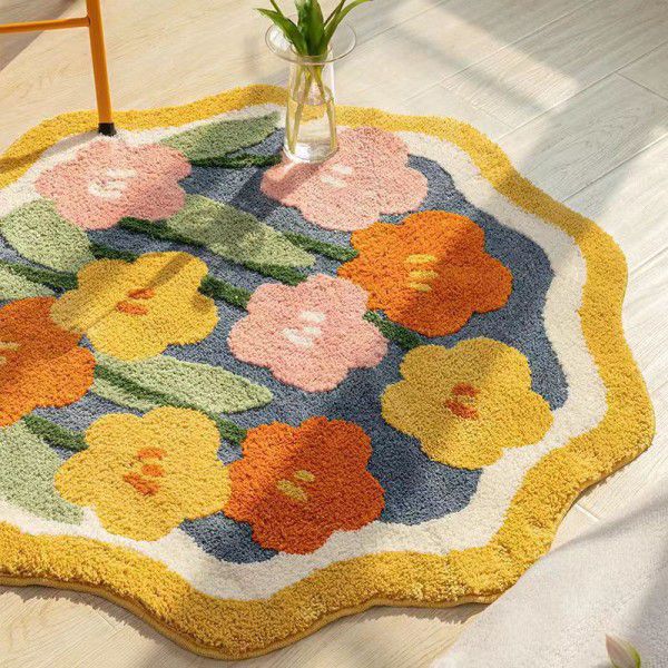 Small fresh cashmere carpet irregular soft anti-skid bibulous living room sofa tea table mat idyllic girl