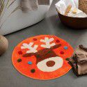 Cross border children cartoon flocking Christmas floor mat Bathroom Non slip mat Water absorbing foot mat Door mat
