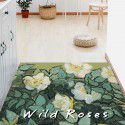 Cross border pastoral oil painting, clean floor mat, door mat can be scrubbed when entering the entrance, flower kitchen mat can be cut, foot mat
