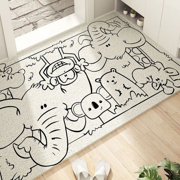 Small animal pattern can be cut. Carpet can be used to scrape dirt when entering the door. Non slip floor mat. Household wear-resistant mat. Cartoon doormat