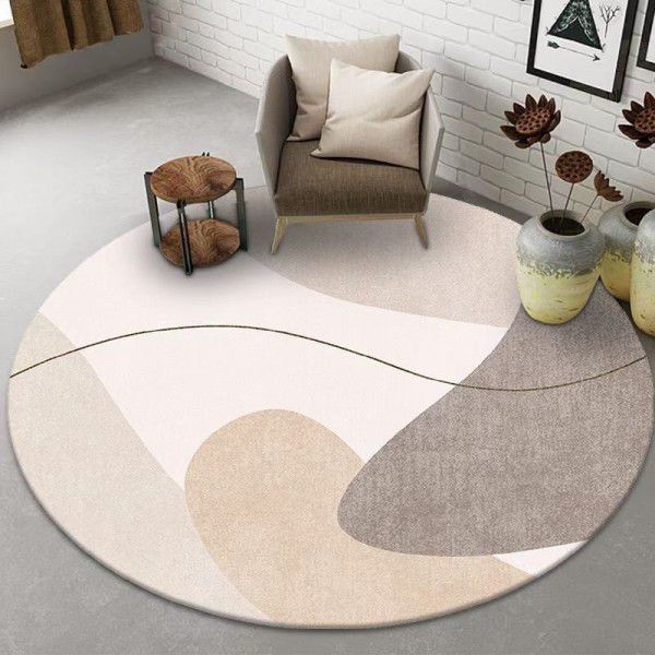 Japanese Quiet Wind Round Carpet Floor Mat Nordic Simple Light Luxury Bedroom Carpet Living Room Tea Table Mat Basket Mat