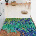 Cross border pastoral oil painting, clean floor mat, door mat can be scrubbed when entering the entrance, flower kitchen mat can be cut, foot mat
