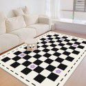Chessboard carpet French light luxury living room imitation cashmere tea table floor mat Bedroom bedside blanket INS style sub-floor mat