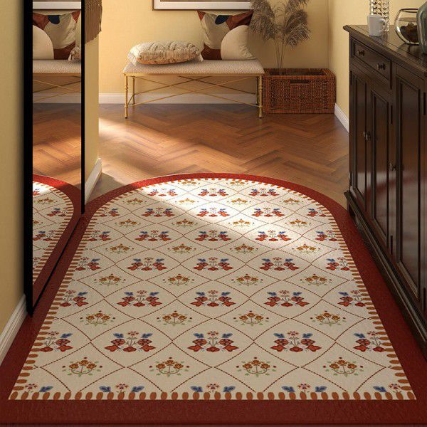 American type washable leather floor mat, living room, porch, entrance, anti-skid mat, waterproof, oil proof, dirt resistant, wear-resistant mat