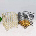 Creative and simple iron art storage basket square coffee mask storage basket desktop sundries basket wholesale storage box 