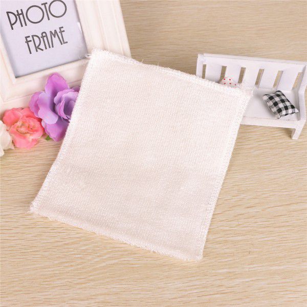 23 * 18 white factory direct selling double-layer thickened bamboo fiber dishwashing cloth oil-free dishwashing towel kitchen rag 