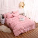 Independently designed foreign trade cross-border solid color bedding quilt cover 4-piece set Wholesale fitted sheet and home textile 3-piece set 
