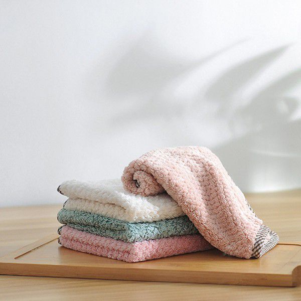 T hanging coral velvet rag wrapped with cleaning cloth kitchen lazy rag pineapple absorbent dishwashing cloth 