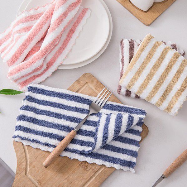 Cleaning cloth, dishwashing towel, plain color, washing cloth, dry and wet dual-use household, large size 25 * 25