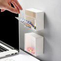 469 Wall mounted cotton swab storage box Toilet dental floss cosmetic cotton storage box Transparent sorting box 