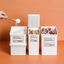 Japanese style drawer storage box with lid Simple label Laundry powder box can be stacked Sundries classification storage box dustproof