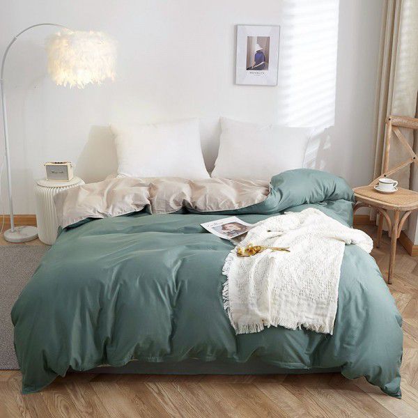 Nordic simple plain cotton quilt cover 150x200x230 pure cotton quilt cover single and double bedding 