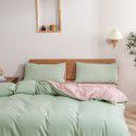 Simple Nordic style bedding four piece quilt sheet washed cotton quilt cover pure cotton solid color bed sheet fitted sheet 