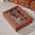 12 lattice antique solid wood jewelry box storage box wooden jewelry box storage box lattice glass covered wooden box 