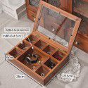 12 lattice antique solid wood jewelry box storage box wooden jewelry box storage box lattice glass covered wooden box 