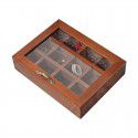 12 lattice antique solid wood jewelry box storage box wooden jewelry box storage box lattice glass covered wooden box 