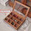 12 lattice antique solid wood jewelry box storage box wooden jewelry box storage box lattice glass covered wooden box 