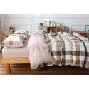 Four piece set of all cotton, pure cotton, Japanese washed cotton bedding, autumn net red quilt cover bed, single dormitory, three piece set 