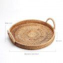 Vietnamese rattan woven hand-woven storage basket Snack bread picnic basket Table top storage basket Portable storage basket