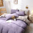 Independently designed foreign trade cross-border solid color bedding quilt cover 4-piece set Wholesale fitted sheet and home textile 3-piece set 