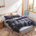 New products in autumn and winter 2020 all cotton washed cotton three / four piece set of pure cotton simple bed products quilt cover bed sheet set leather powder 